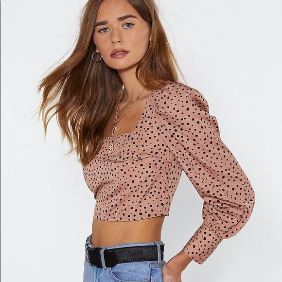 nasty gal // silky spot crop top - Picture 2 of 4